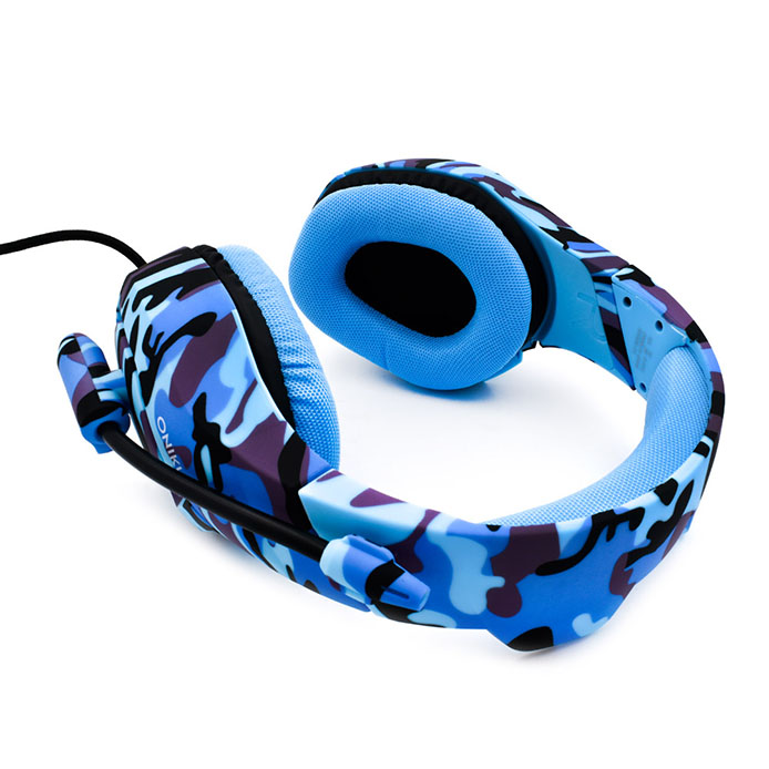 Gaming Headset Over Ear με Μείωση Θορύβου και Μικρόφωνο για PC, Laptop, PS4 & Smartphone Ακουστικά Onikuma K18 - Μπλέ Παραλλαγης